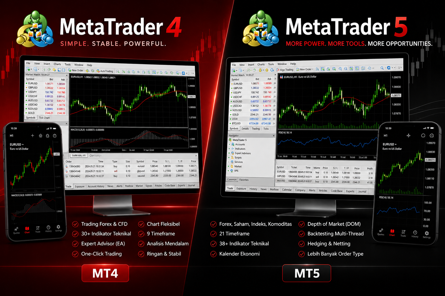 Visual platform trading MT4 dan MT5